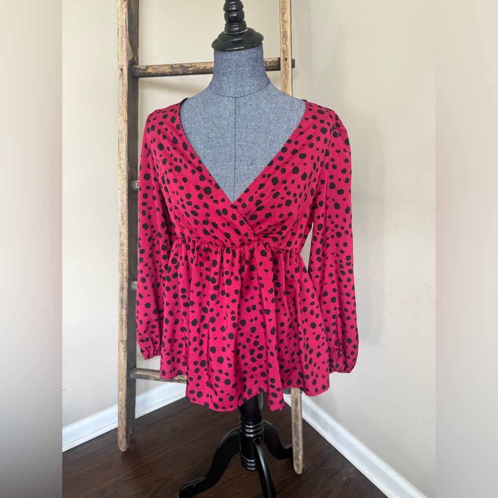 Dalmation print flowy top NWOT - Picture 3 of 9